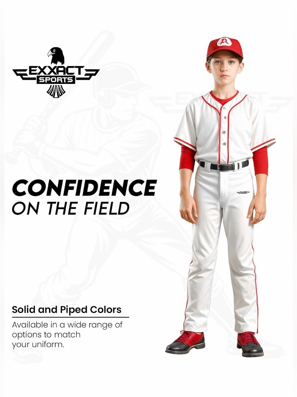 Exxact Sports S Home Run baseball pants. NWT Youth Small. Red and white.